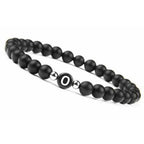 Bracelet noir initiale o
