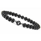 Bracelet noir initiale v