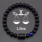 Bracelet Noir Signe du Zodiaque Astro Noir 12 Constellations balance