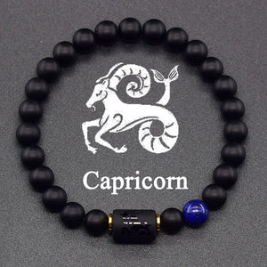 Bracelet Noir Signe du Zodiaque Astro Noir 12 Constellations capricorne