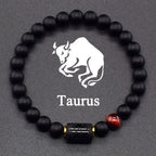 Bracelet Noir Signe du Zodiaque Astro Noir 12 Constellations taureau