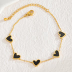 Bracelet nuancier de coeurs noir