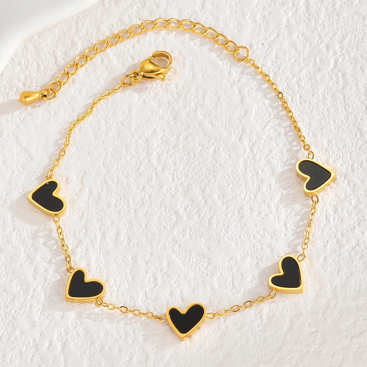 Bracelet nuancier de coeurs noir
