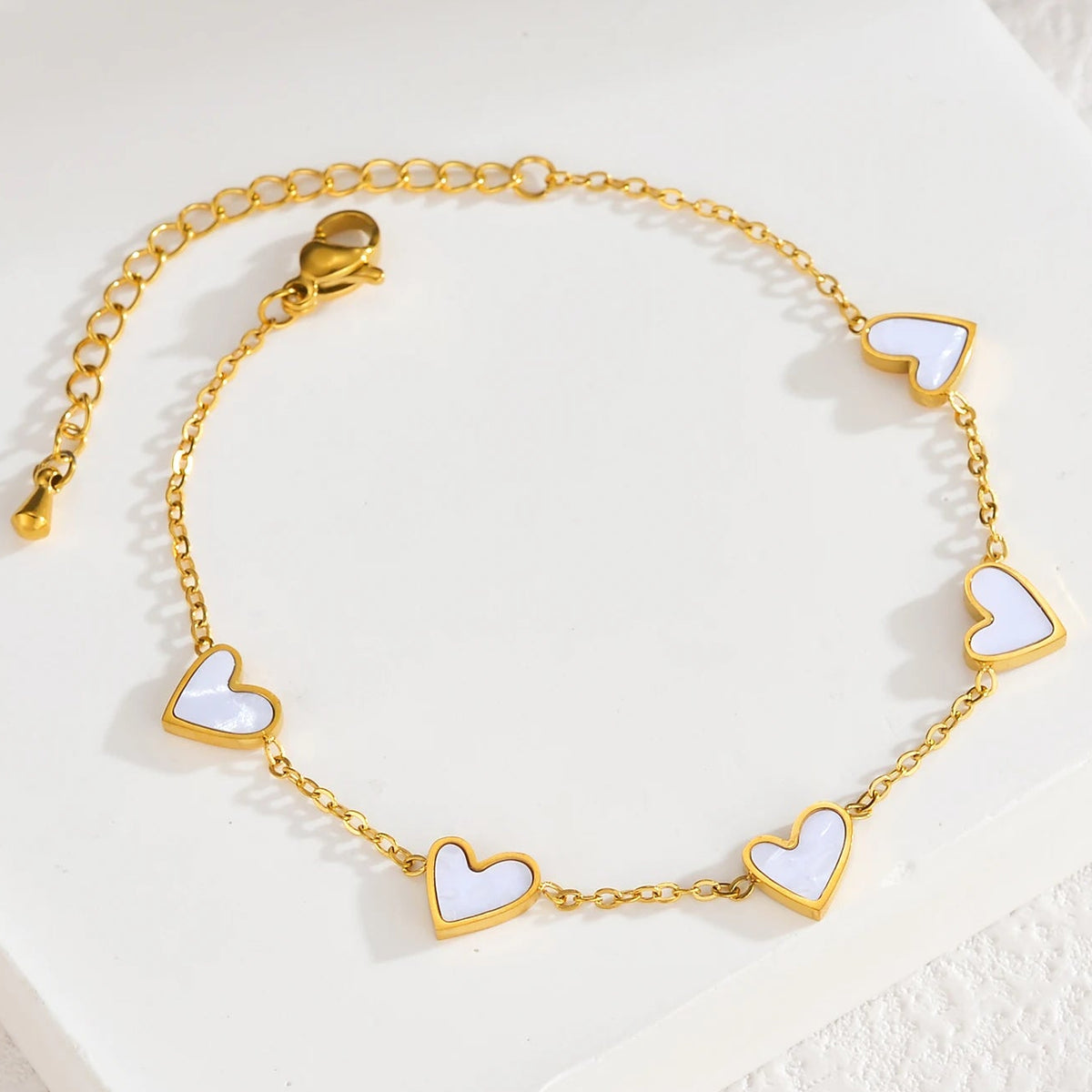 Bracelet nuancier de coeurs blanc