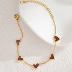 Bracelet nuancier de coeurs rouge