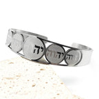 Bracciale aperto con lettere in ebraico ebraico argento