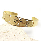 Bracciale aperto con lettere in ebraico ebraico oro