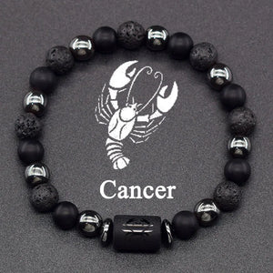 Bracelet Perles Signe du Zodiaque 12 Constellations cancer