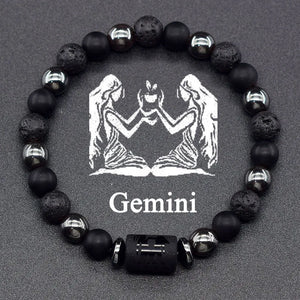 Bracelet Perles Signe du Zodiaque 12 Constellations gémeaux