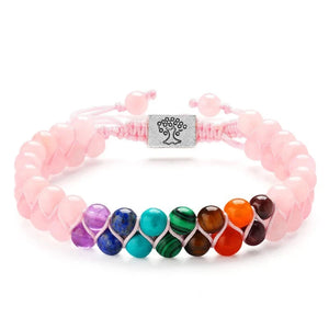 Bracelet Pierre 7 Chakras Rose