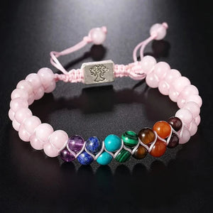 Bracelet Pierre 7 Chakras Rose