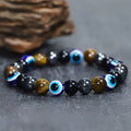 Bracelet porte-bonheur en pierres naturelles avec oeil bleu