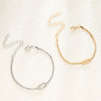 Bracelet pour Couple Noeud Entrelacé Or et Argent (Lot de 2 Bracelets)