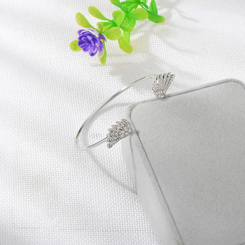 Bracelet femme ailes d'ange argent