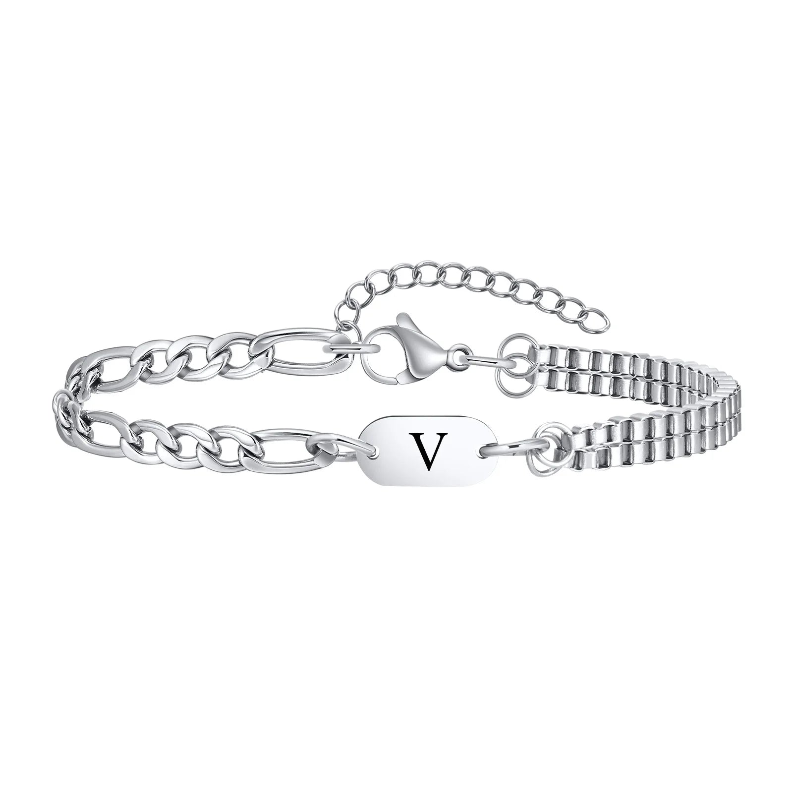 Bracelet homme initiale v