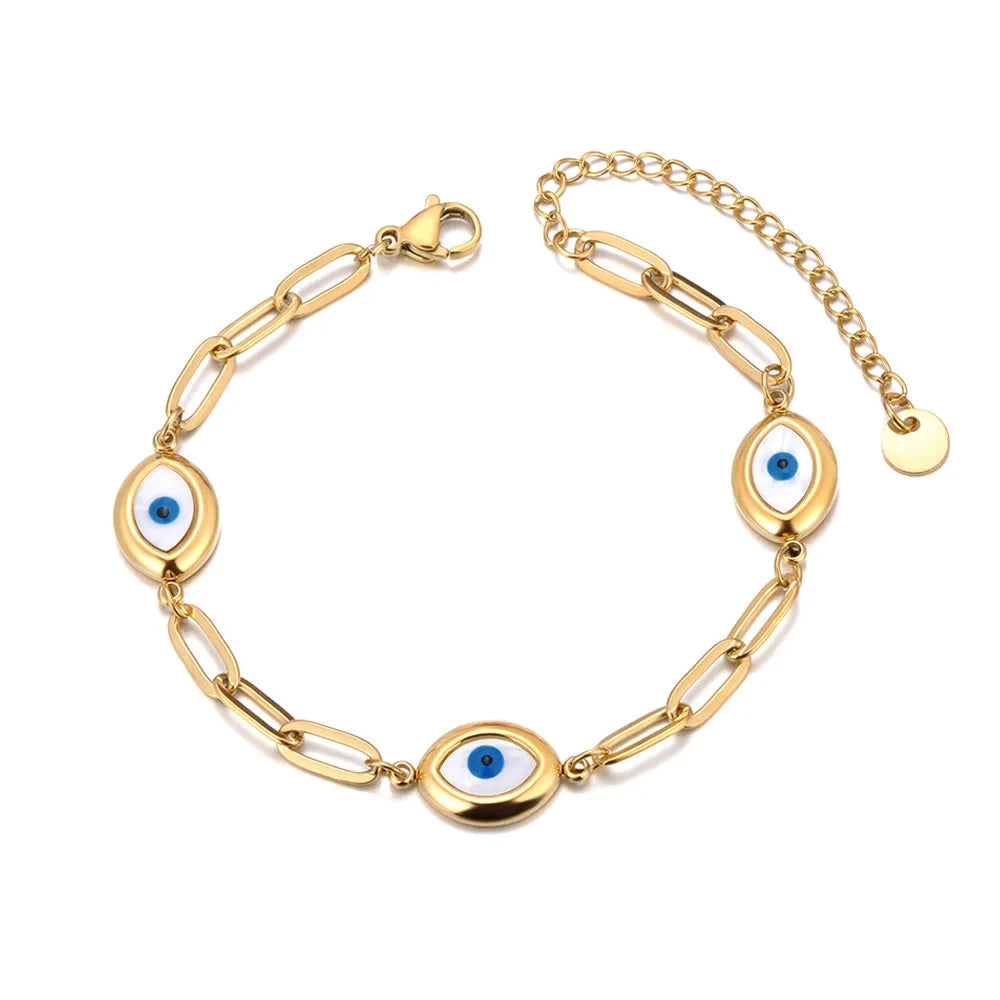 Bracelet Rétro Contre le Mauvais Oeil or