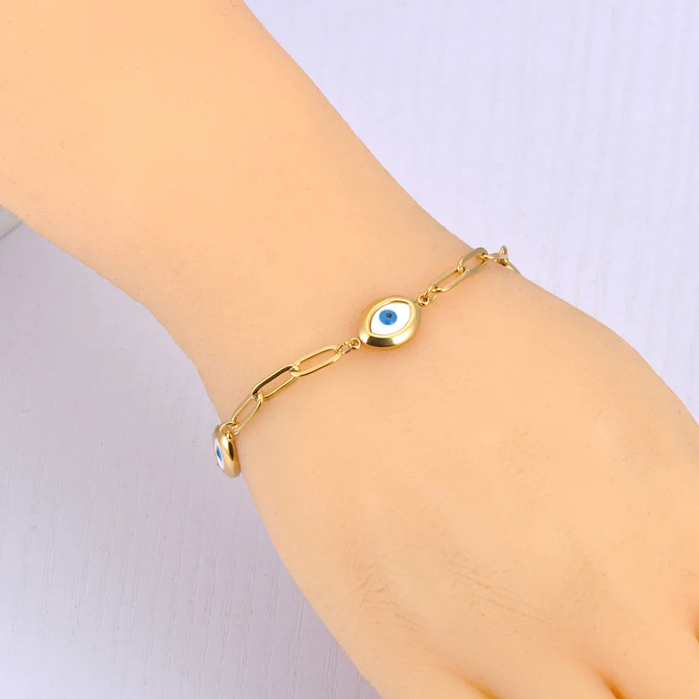 Bracelet Rétro Contre le Mauvais Oeil or