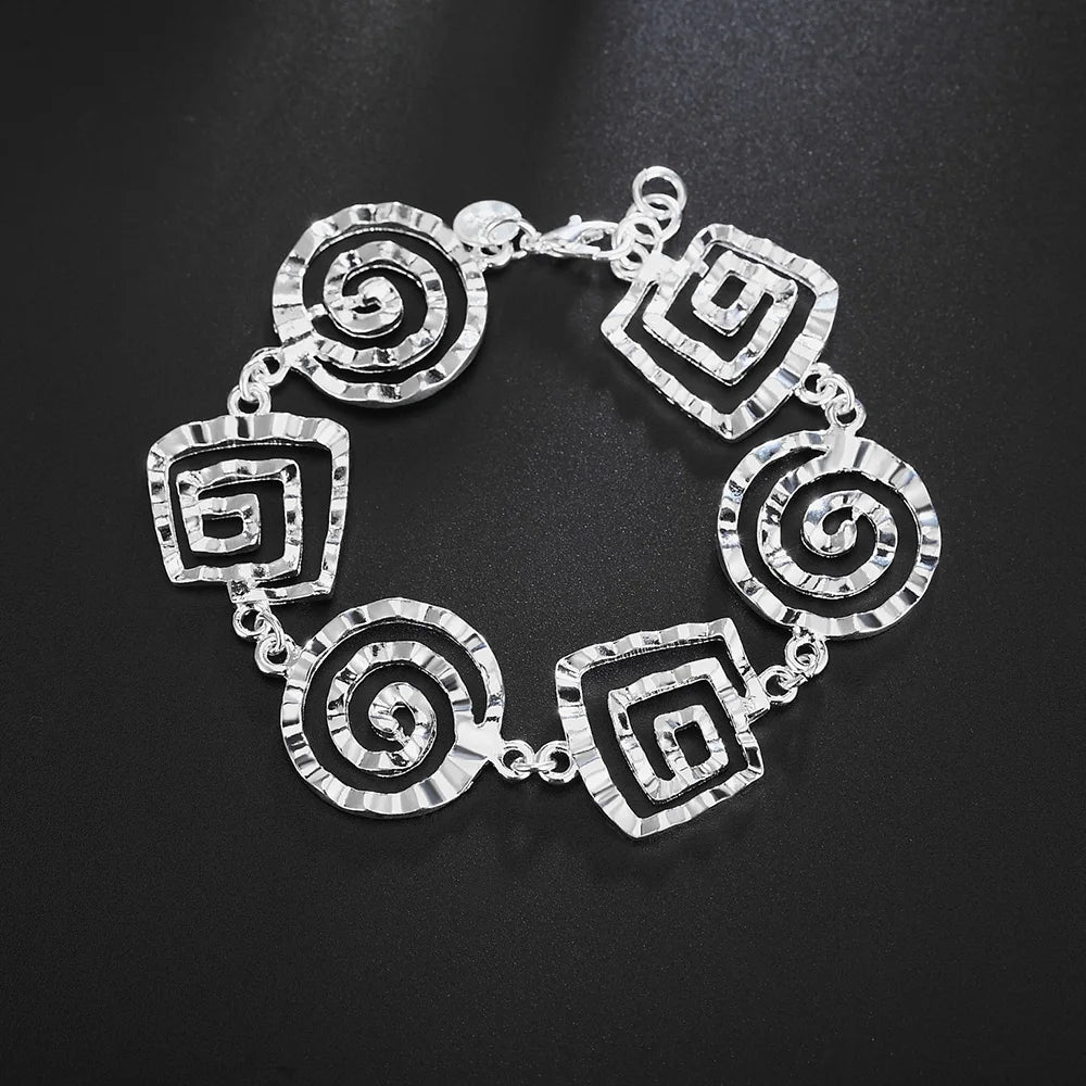 Bracelet spirale argenté pour femme