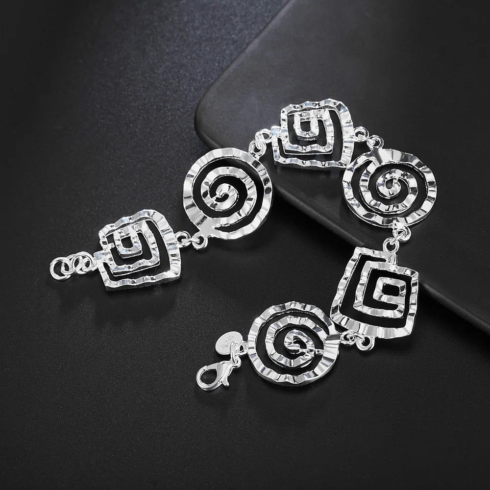 Bracelet spirale argenté pour femme