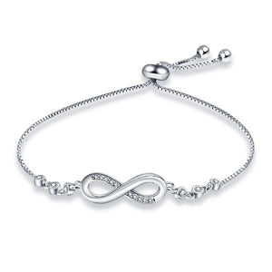 Bracelet Symbole Infini en Argent Gourmette pour Femme