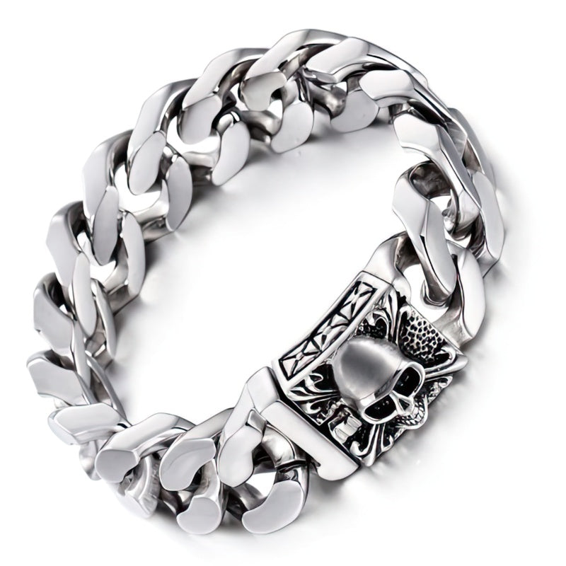 Bracelet Tête de Mort Argent Homme