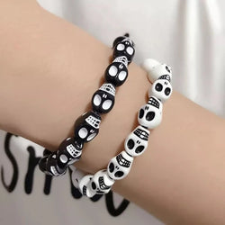 Pulseira Caveira Branca & Preta