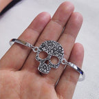 Bracelet Tête de Mort Pour Femme argent