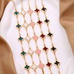 Four-leaf clover bracelet with mother-of-pearl effect