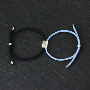 Bracelets Tressés Gourmette pour Couples "Love" bleu et  noir