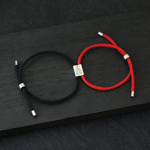 Bracelets Tressés Gourmette pour Couples "Love" rouge et noir