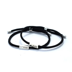 Bracelets Tressés Gourmette pour Couples "Love" noir et noir