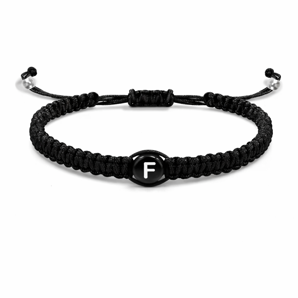 Flettet armbånd med initial f