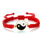 Bracelet Tressé Yin Yang rouge et or