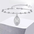 Bracelet Vierge Marie Gourmette Chrétienne argent