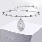 Bracelet Vierge Marie Gourmette Chrétienne argent