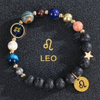Bracelets Pierre de Lave 12 Constellations Signes Astrologiques du Zodiaque lion