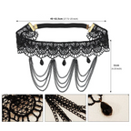 Chaîne de cuisse en dentelle noire - bijou de jambe pour femme