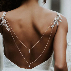 49273273319710|49273273352478Chaîne de Dos Mariage Collier Ornement Dorsal Femme argent