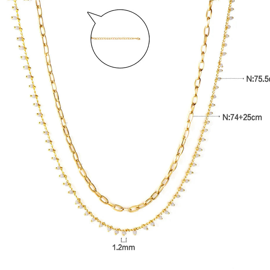 Chaîne de hanche avec perles blanches - bijou de taille et ventre pour femme