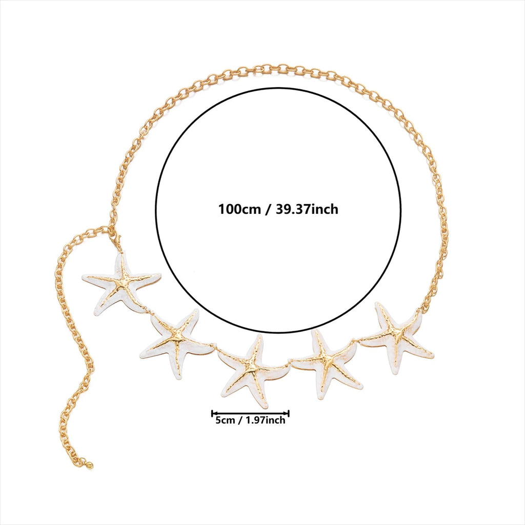 Chaîne de hanche étoile de mer - bijou de taille et ventre pour femme
