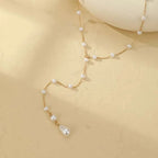 Chaîne dorsale pour femme - Collier de dos avec perles