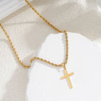 Kette & Medaillon Kreuz Damen Gold