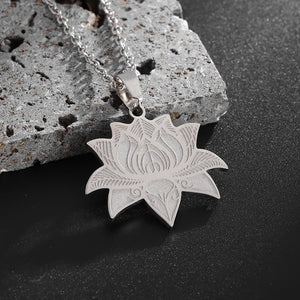 Chaîne & Médaillon Fleur de Lotus argent