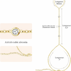 Chaîne pour main et doigt avec zircons - bracelet de main pour femme