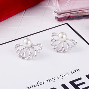 Clous d'Oreille Fleur de Lotus Femme argent