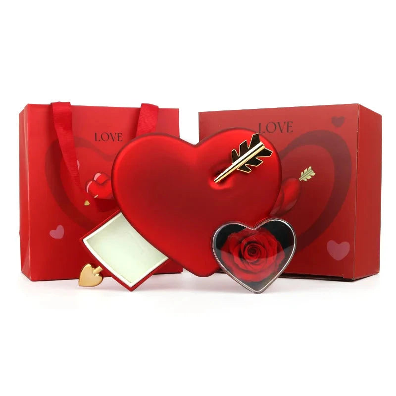 Eternelle Liefde Geschenkdoos met Roos en Ketting 