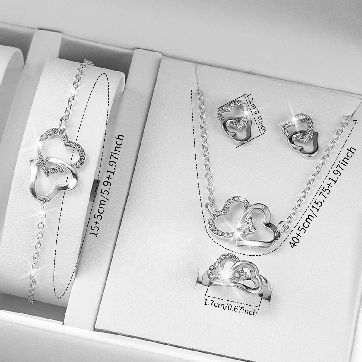 Scatola da 5 gioielli a forma di cuore