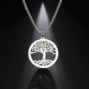 Collier Arbre de Vie Pendentif Couleur Argent