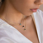 Collier avec Fin Pendentif Coloré Pierre de Naissance