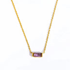 Collier avec Fin Pendentif Coloré Pierre de Naissance